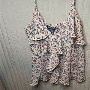 Floral Ruffle Top by American Eagle Outfitters - Multicolor